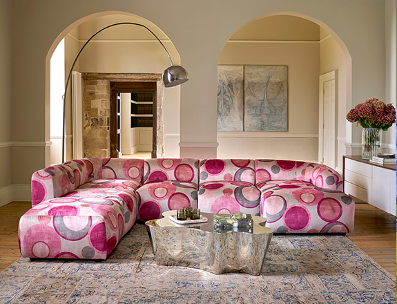 Form modular sofa in Harpers Bazaar Spheres Artists Peony